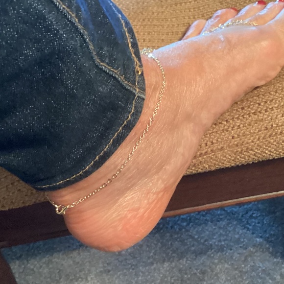 Gold Crystal Ankle Bracelet Toe Foot Chain Bling - Picture 2 of 7